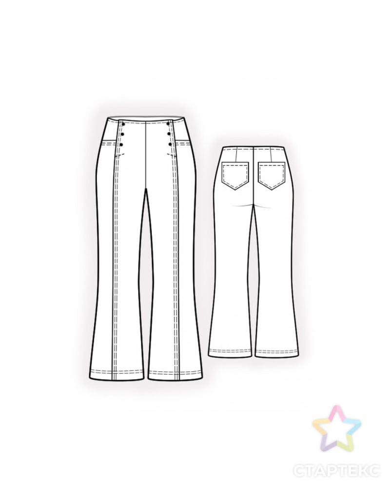 Выкройка: джинсы с декоративной застежкой арт. ВКК-3942-1-ЛК0002244 2