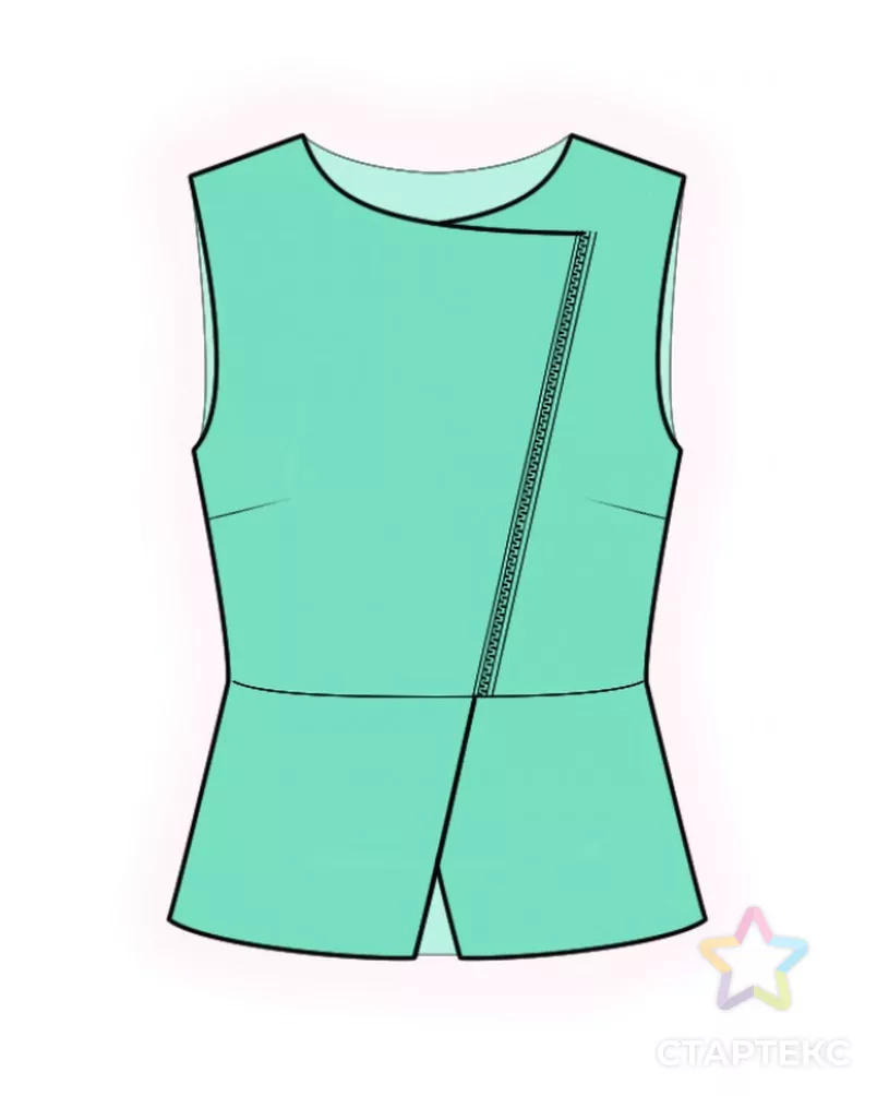 Выкройка: блузка на молнии арт. ВКК-3302-3-ЛК0002247 - рис. 1