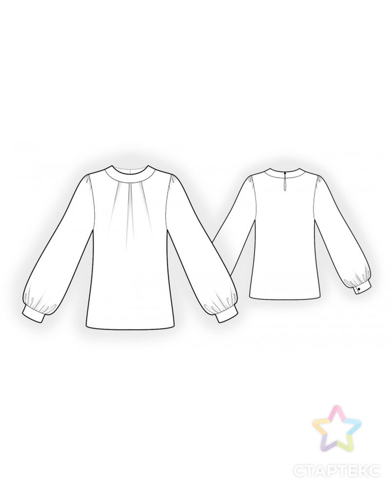 Выкройка: блузка со складками арт. ВКК-3214-1-ЛК0002252 2