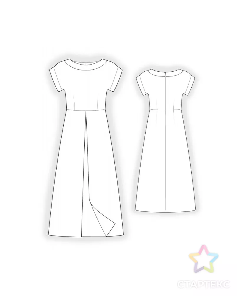 Выкройка: туника с разрезом от талии арт. ВКК-3279-8-ЛК0002253 - рис. 2