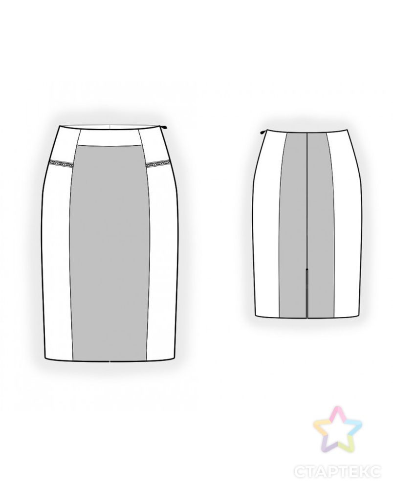 Выкройка: юбка с карманами на молнии арт. ВКК-3823-1-ЛК0002259 2