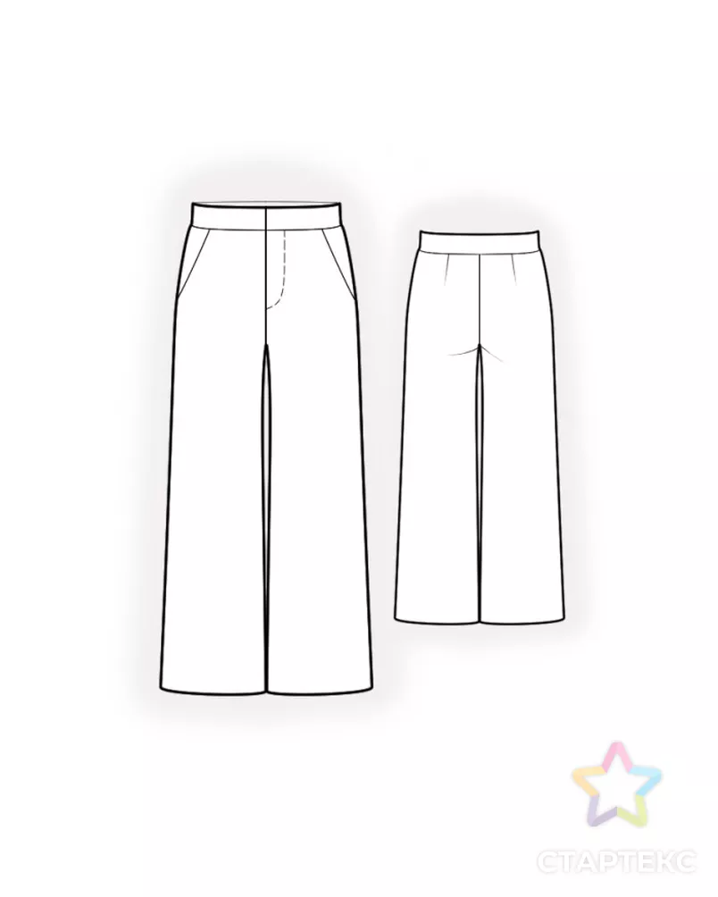 Выкройка: широкие брюки арт. ВКК-3957-12-ЛК0002264 - рис. 2