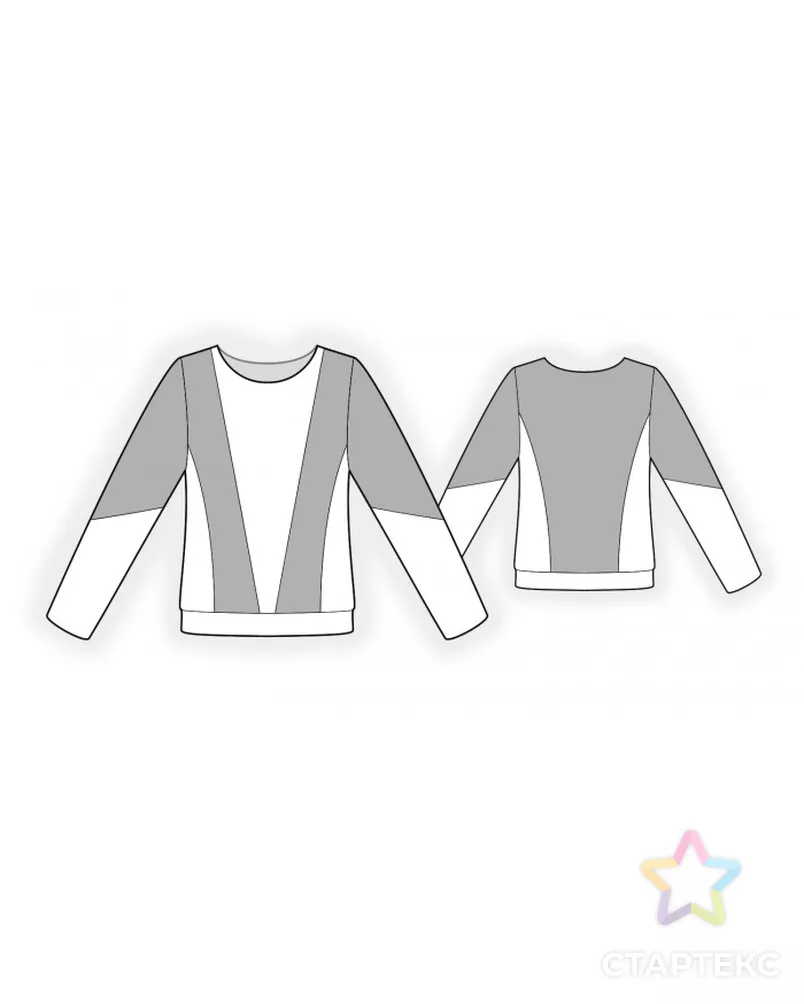 Выкройка: блузон с треугольной вставкой арт. ВКК-3845-5-ЛК0002266 - рис. 2