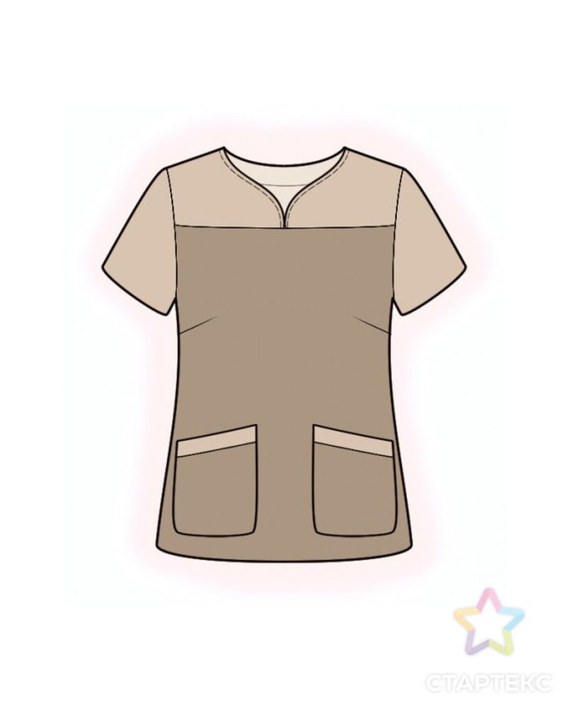 Выкройка: блузка с накладными карманами арт. ВКК-3209-1-ЛК0002275 1