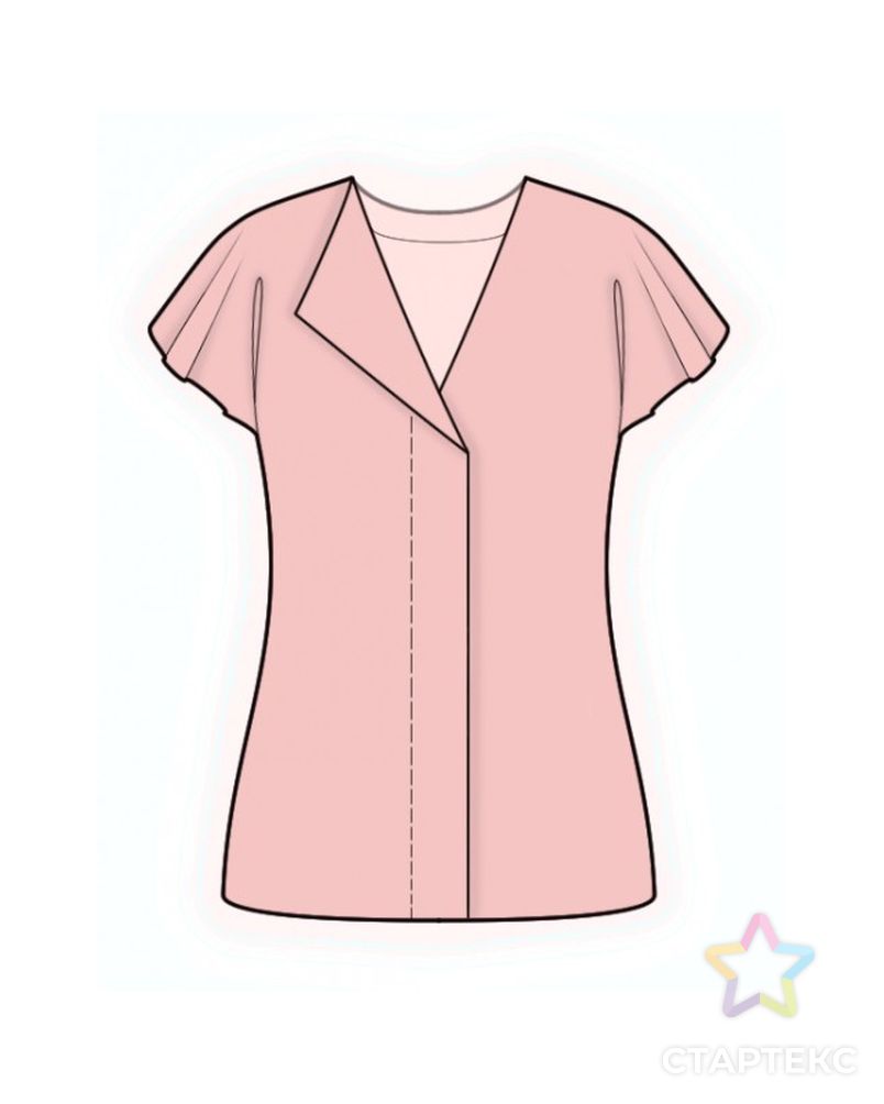 Выкройка: блузка с отворотом арт. ВКК-3510-1-ЛК0002300 1