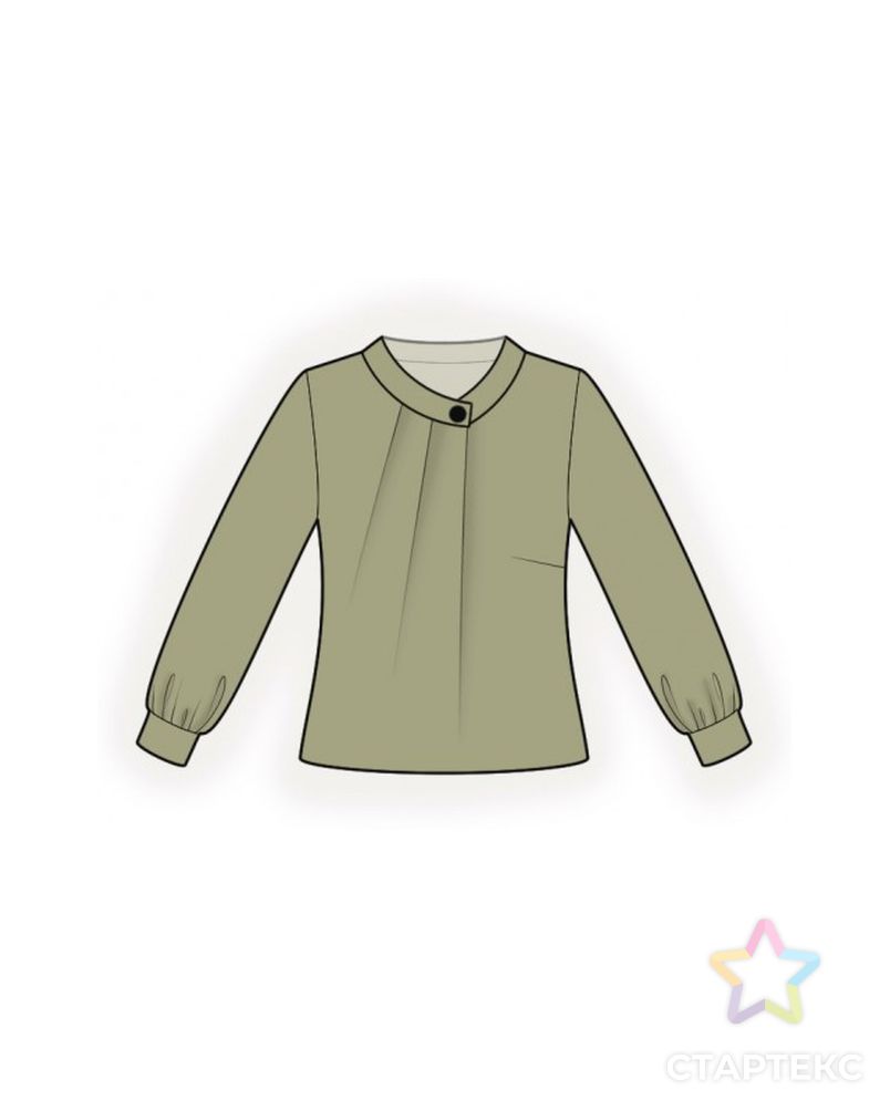 Выкройка: блузка со складками в горловину арт. ВКК-3951-1-ЛК0002314 1