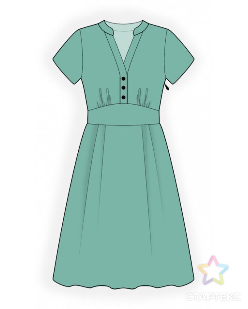 Выкройка: платье с фигурной планкой арт. ВКК-3562-1-ЛК0002326 1