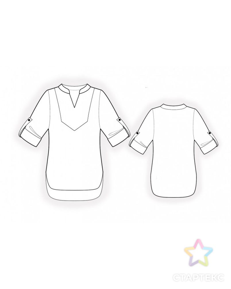 Выкройка: блузка со вставкой арт. ВКК-3537-1-ЛК0002329 2