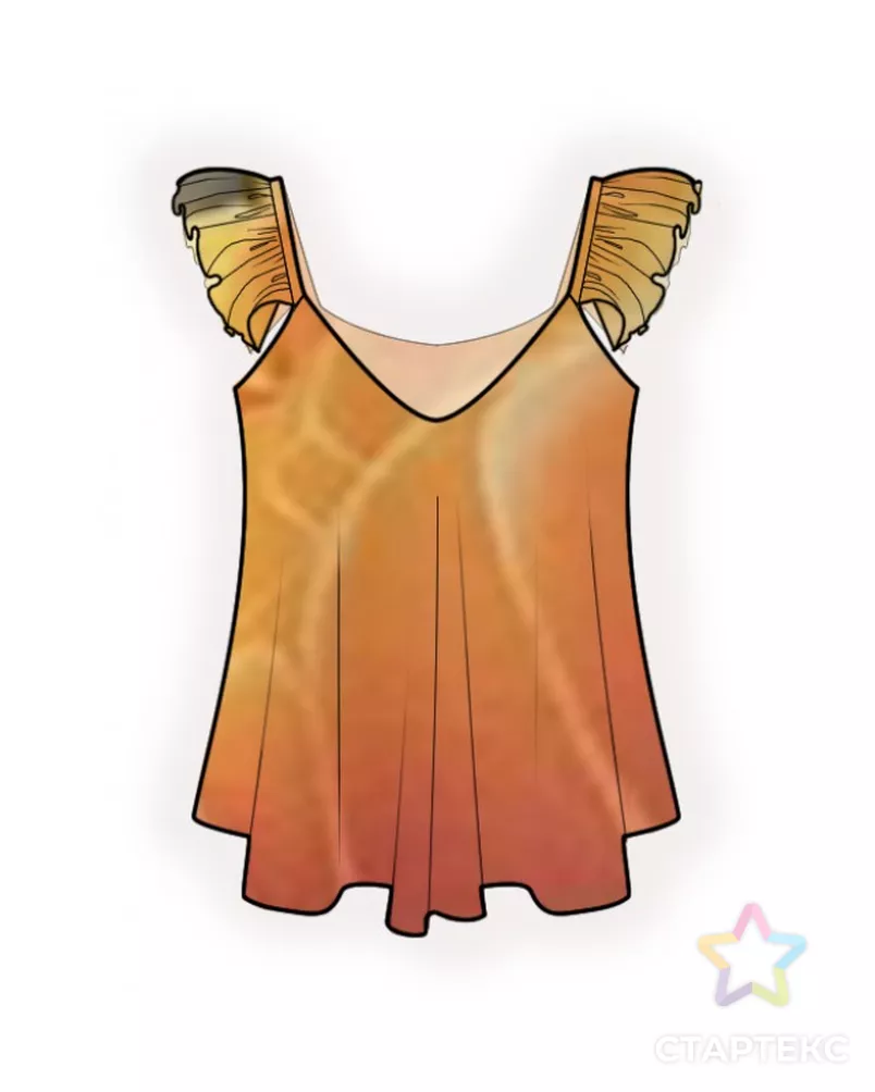 Выкройка: майка с оборкой арт. ВКК-3959-10-ЛК0002345 - рис. 1