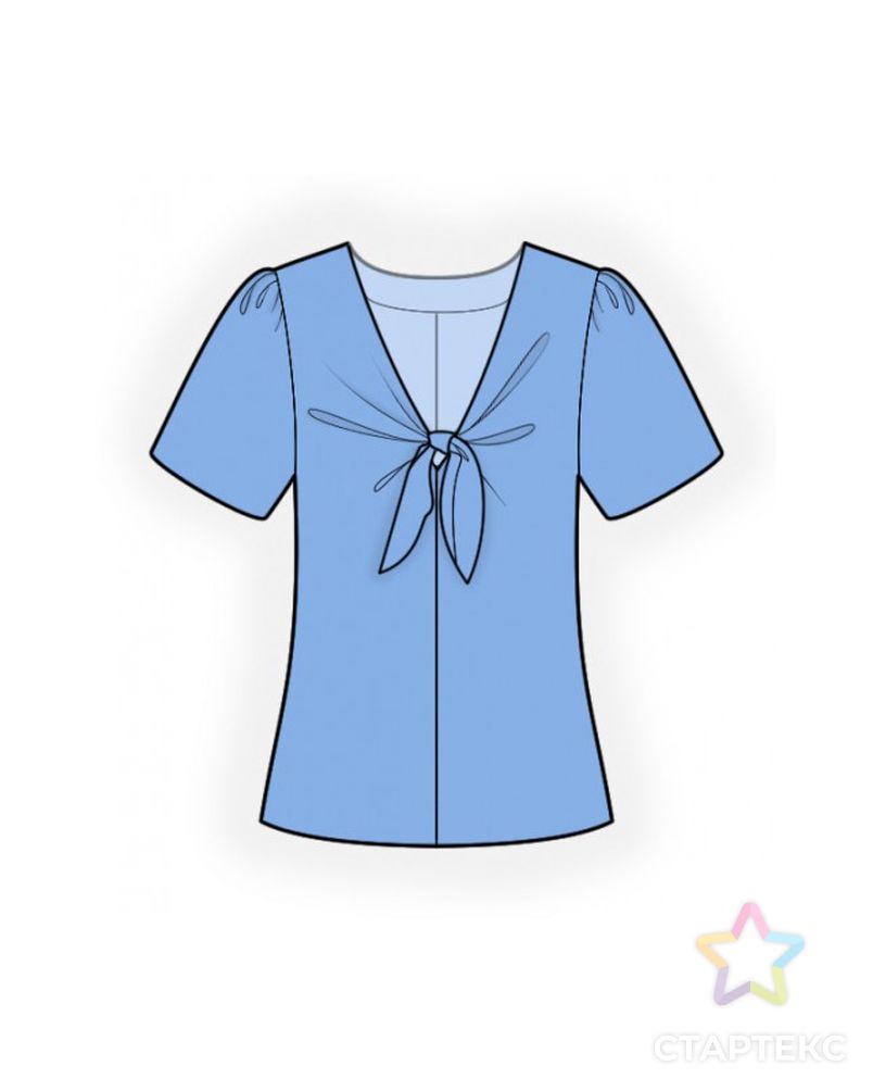 Выкройка: блузка с завязкой на груди арт. ВКК-3607-1-ЛК0002359 1