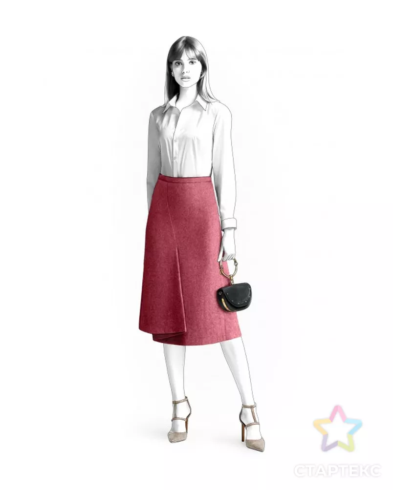 Выкройка: юбка со складкой арт. ВКК-3935-6-ЛК0002403 - рис. 1