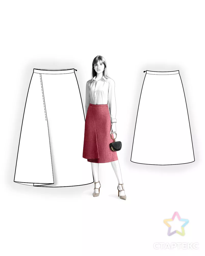 Выкройка: юбка со складкой арт. ВКК-3935-6-ЛК0002403 - рис. 3