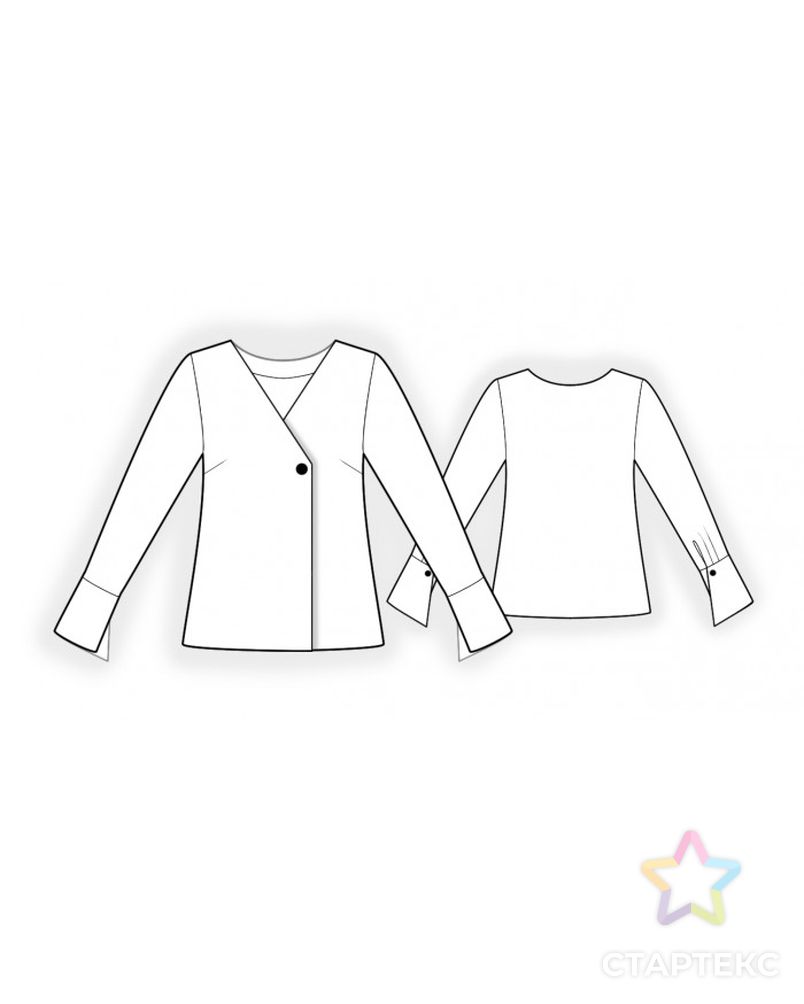 Выкройка: блузка двубортная арт. ВКК-3563-1-ЛК0002413 2