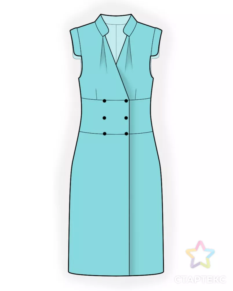 Выкройка: платье двубортное арт. ВКК-3830-3-ЛК0002423 - рис. 1