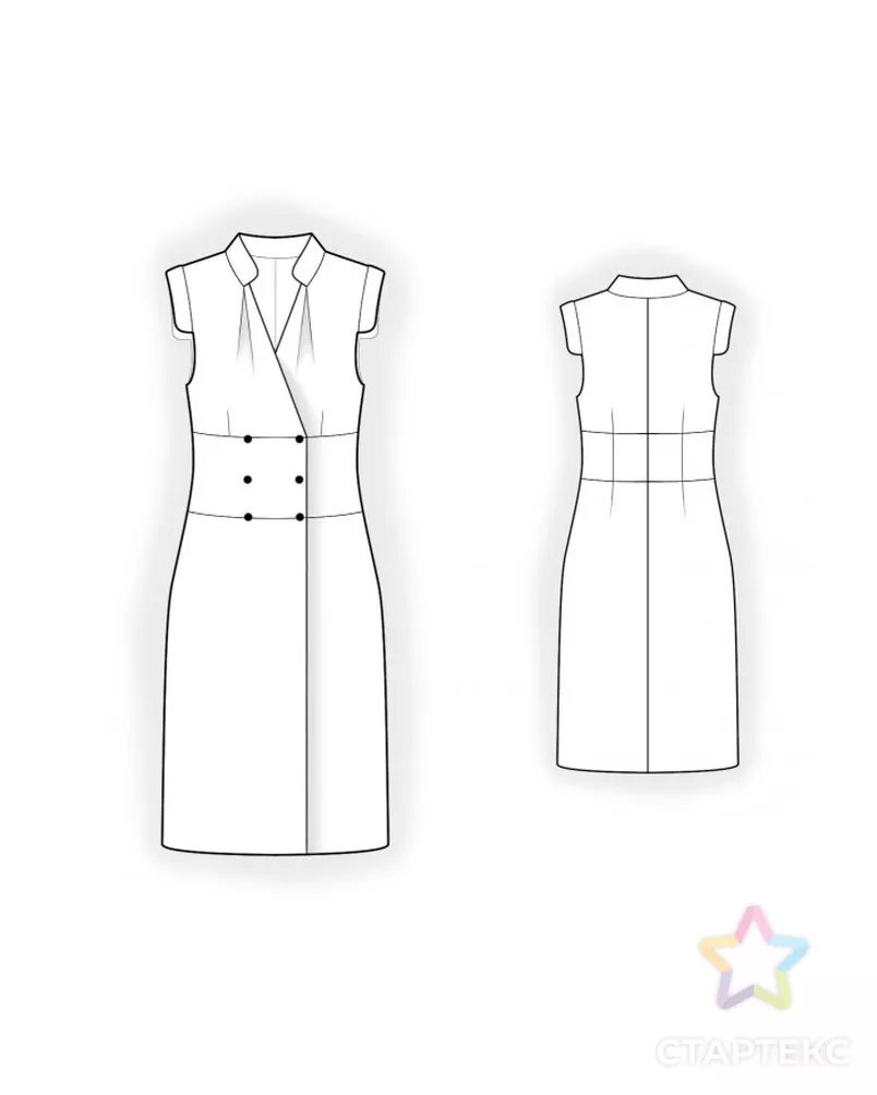 Выкройка: платье двубортное арт. ВКК-3830-3-ЛК0002423 - рис. 2