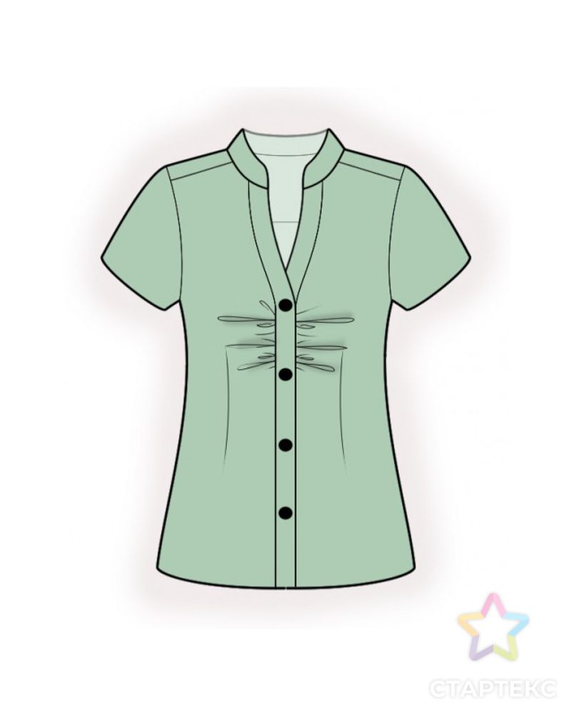 Выкройка: блузка со сборкой на груди арт. ВКК-3308-1-ЛК0002426 1