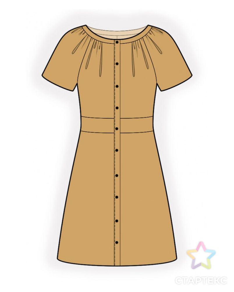 Выкройка: платье с центральной застежкой арт. ВКК-3645-1-ЛК0002437 1