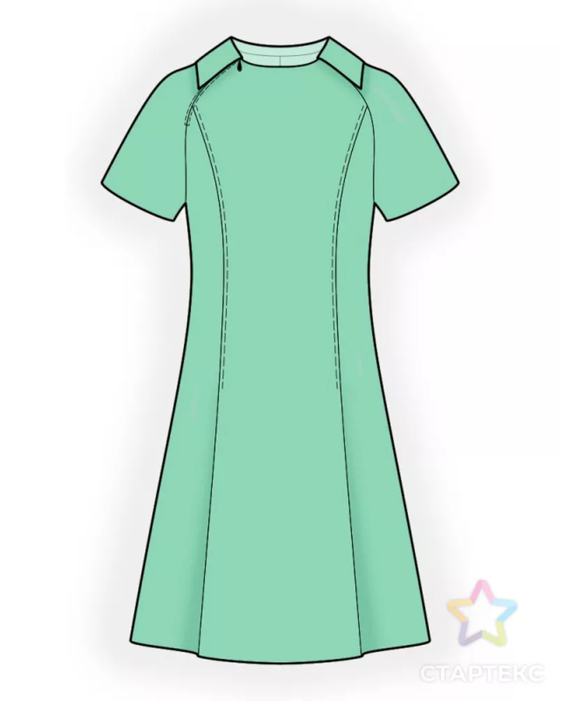 Выкройка: платье с рукавом реглан арт. ВКК-3300-9-ЛК0002449 - рис. 1
