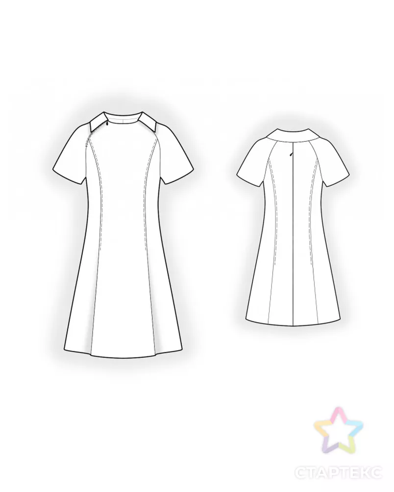 Выкройка: платье с рукавом реглан арт. ВКК-3300-9-ЛК0002449 - рис. 2
