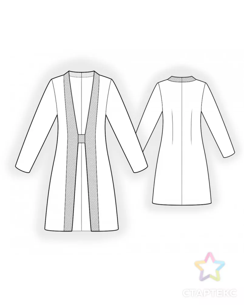 Выкройка: жакет с отделкой по борту арт. ВКК-3836-12-ЛК0002469 - рис. 2