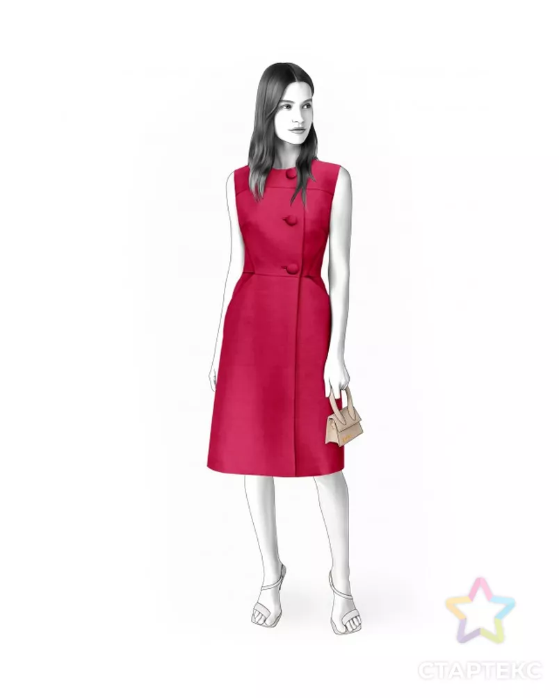 Выкройка: платье без рукавов арт. ВКК-3478-8-ЛК0002470 - рис. 1