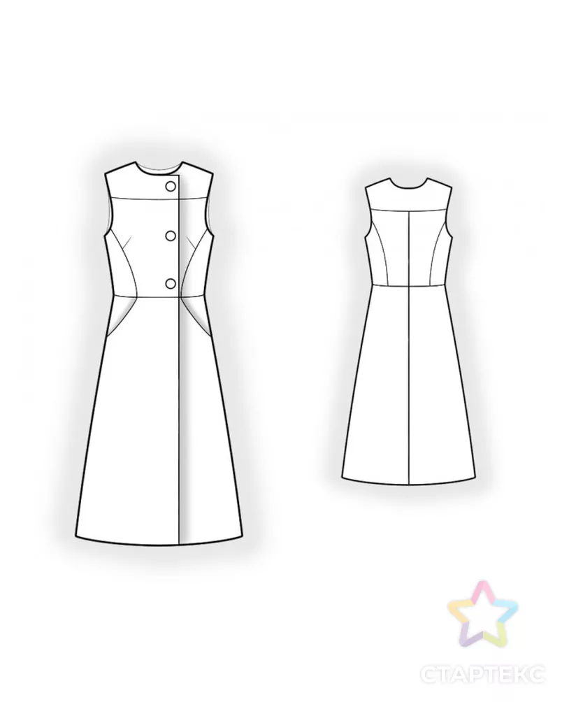 Выкройка: платье без рукавов арт. ВКК-3478-8-ЛК0002470 - рис. 2