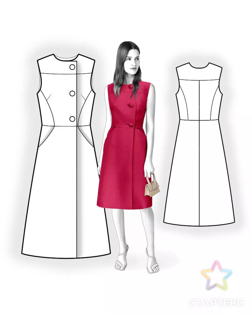 Выкройка: платье без рукавов арт. ВКК-3478-8-ЛК0002470 - рис. 3