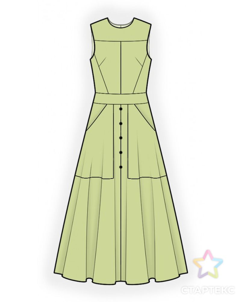 Выкройка: платье с накладными карманами арт. ВКК-3769-1-ЛК0002476 1