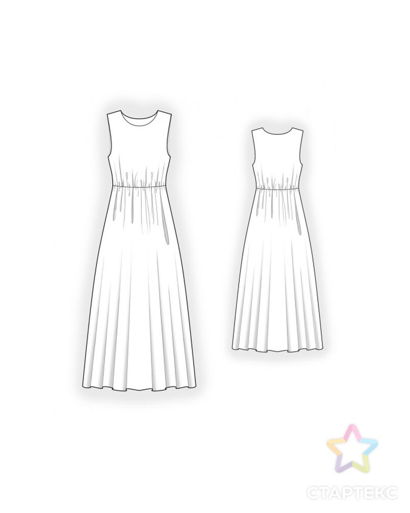 Выкройка: платье-сарафан с резинкой по талии арт. ВКК-3851-1-ЛК0002478 2