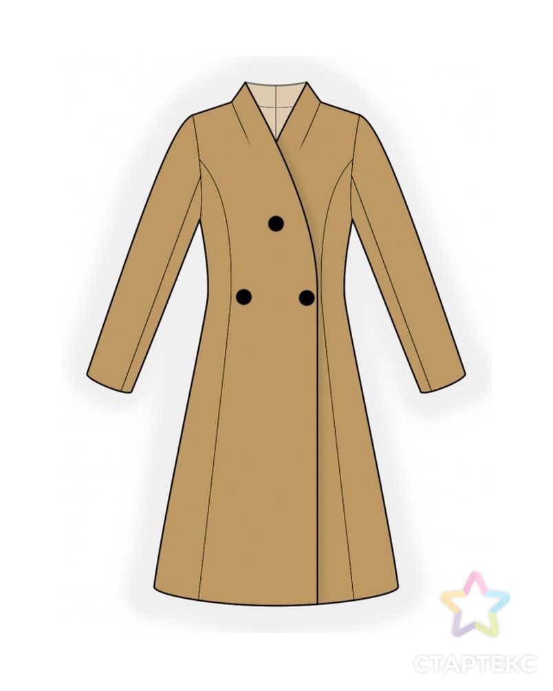 Выкройка: пальто на трех пуговицах арт. ВКК-3601-1-ЛК0002499 1