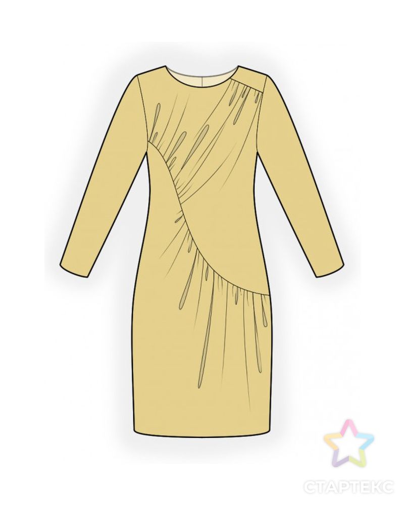 Выкройка: платье со сборкой арт. ВКК-3792-1-ЛК0002500 1