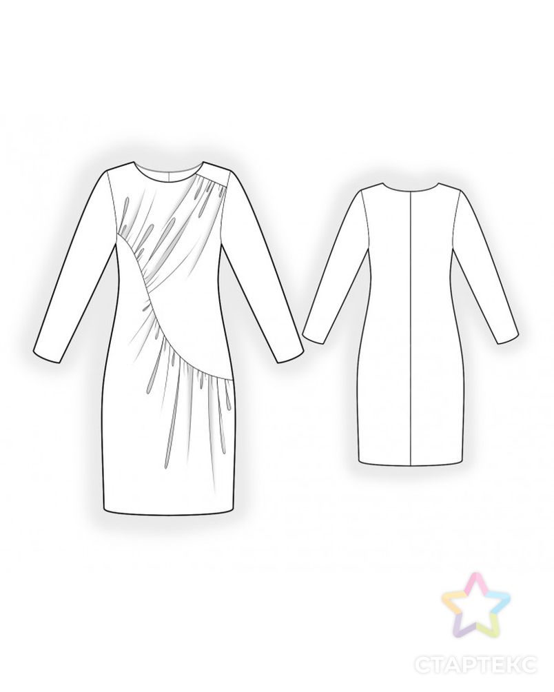 Выкройка: платье со сборкой арт. ВКК-3792-1-ЛК0002500 2