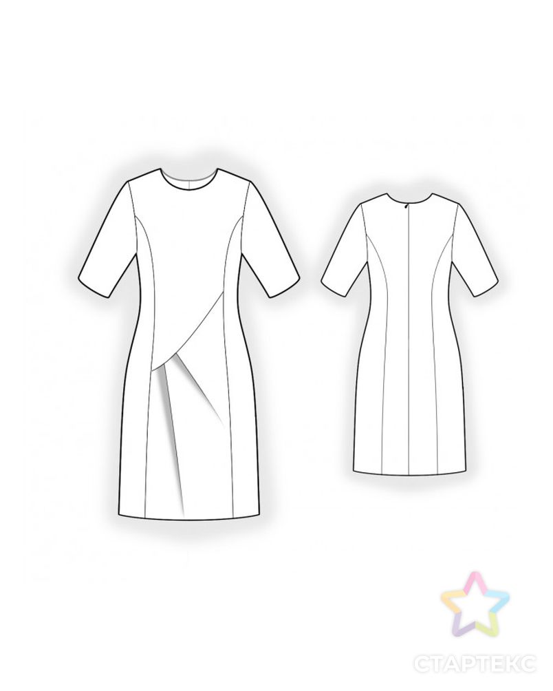 Выкройка: платье со складками арт. ВКК-4398-1-ЛК0002515 2
