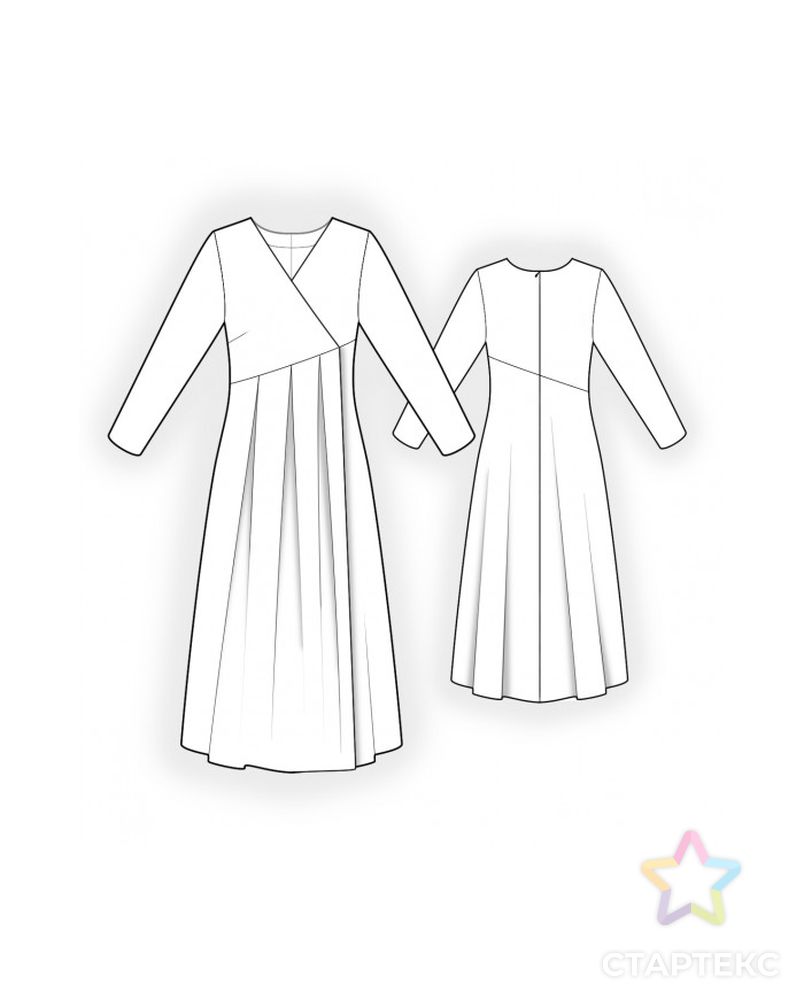 Выкройка: платье с отлетным полотнищем арт. ВКК-4399-1-ЛК0002516 2