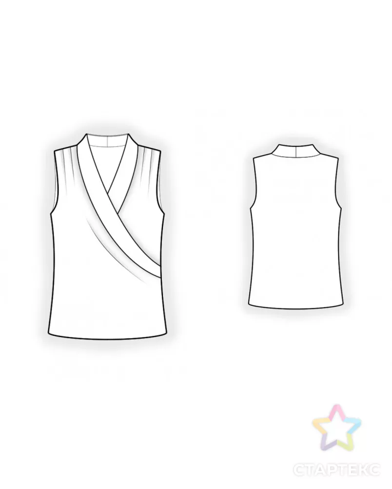 Выкройка: блузка с запахом арт. ВКК-4416-10-ЛК0002536 - рис. 2