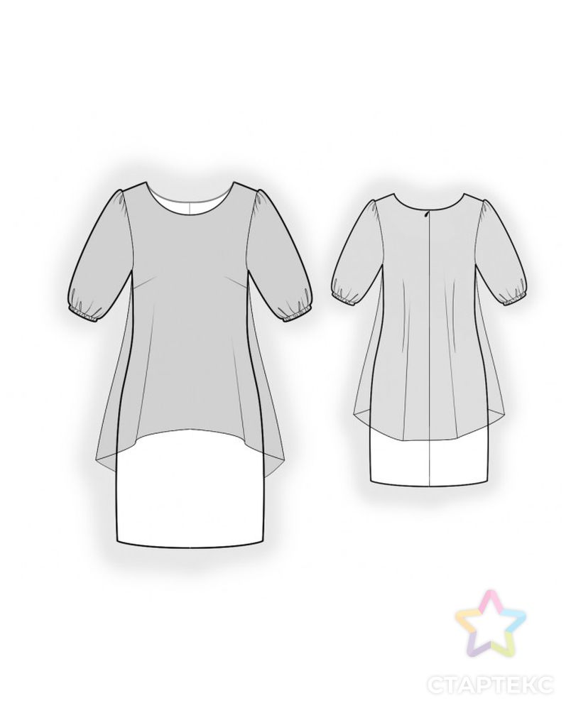 Выкройка: двухслойное платье арт. ВКК-4429-1-ЛК0002549 2