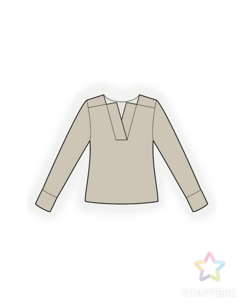 Выкройка: блузка с декоративной планкой арт. ВКК-4430-1-ЛК0002551 1