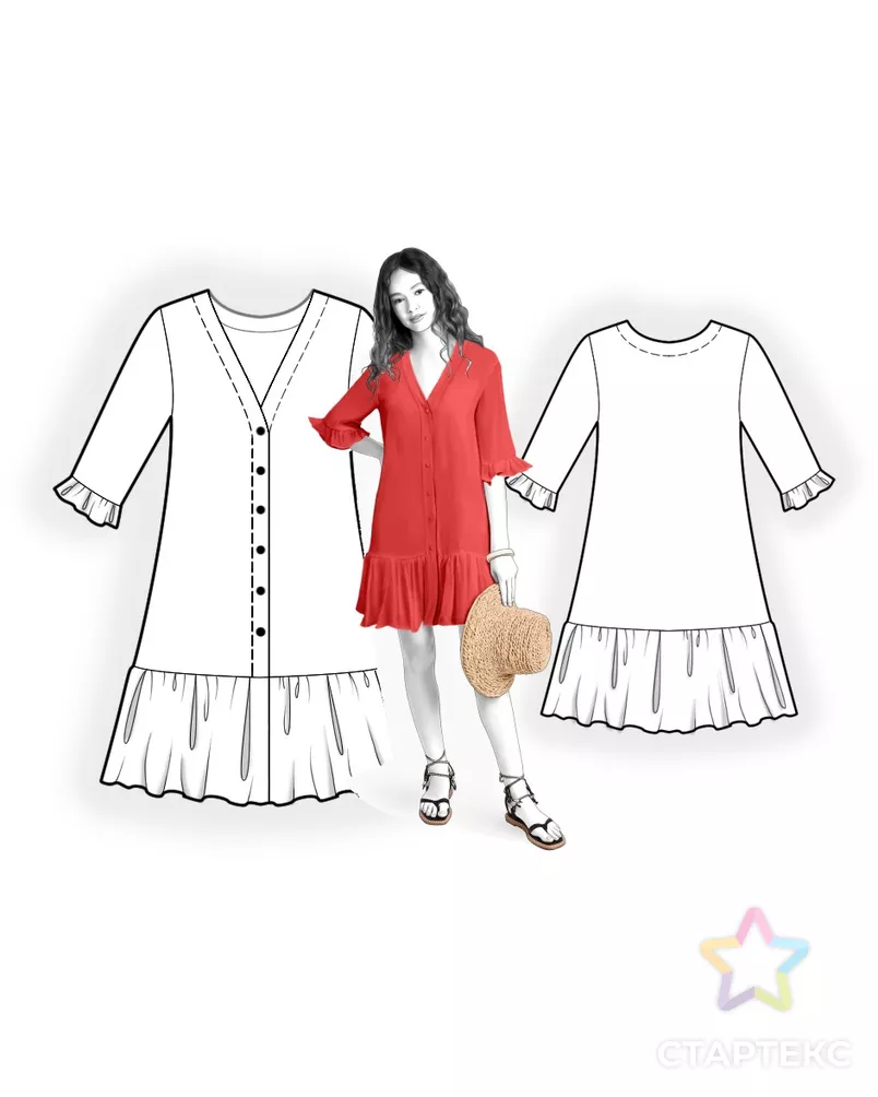 Выкройка: туника пляжная арт. ВКК-4431-7-ЛК0002552 - рис. 3