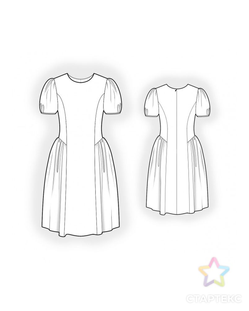 Выкройка: платье с подрезом арт. ВКК-4432-1-ЛК0002553 2