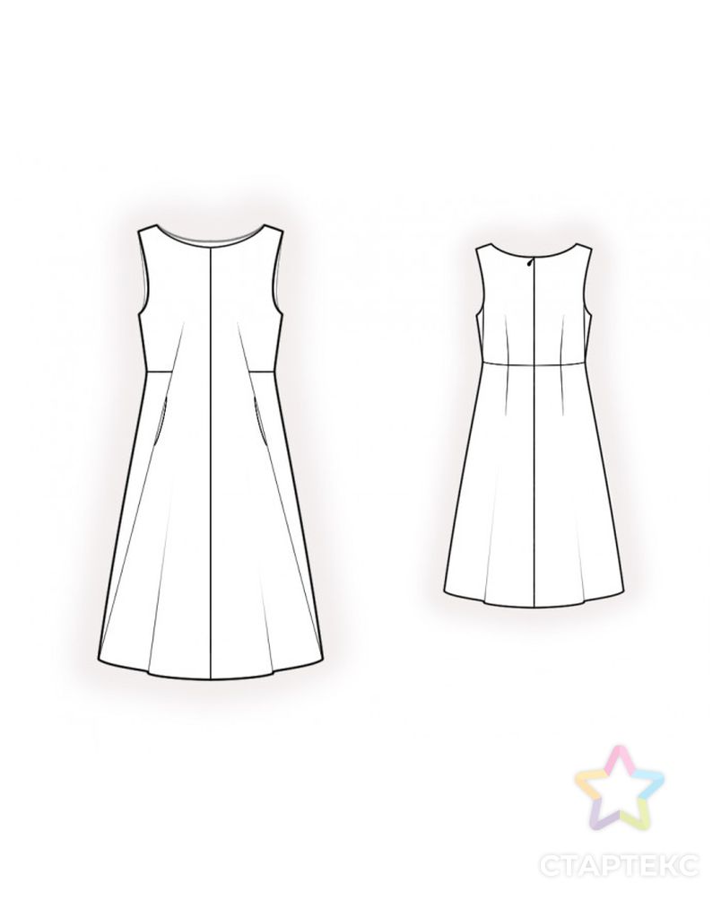 Выкройка: платье с диагональным рельефом арт. ВКК-4437-1-ЛК0002558 2