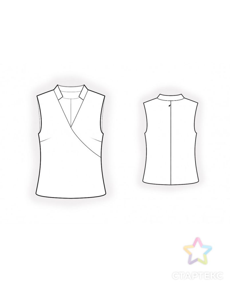 Выкройка: блузка с имитацией запаха арт. ВКК-4449-1-ЛК0002571 2
