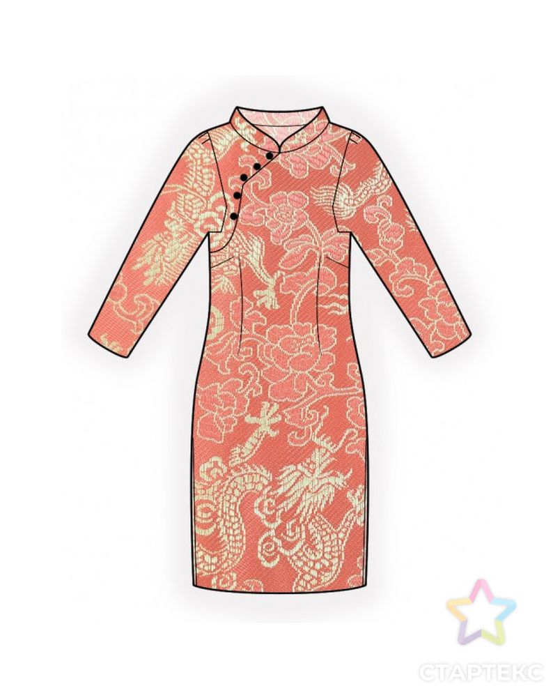 Выкройка: платье в китайском стиле арт. ВКК-4450-1-ЛК0002572 1