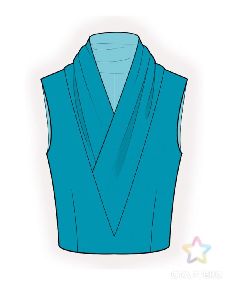 Выкройка: блузка без рукавов арт. ВКК-4452-1-ЛК0002575 1
