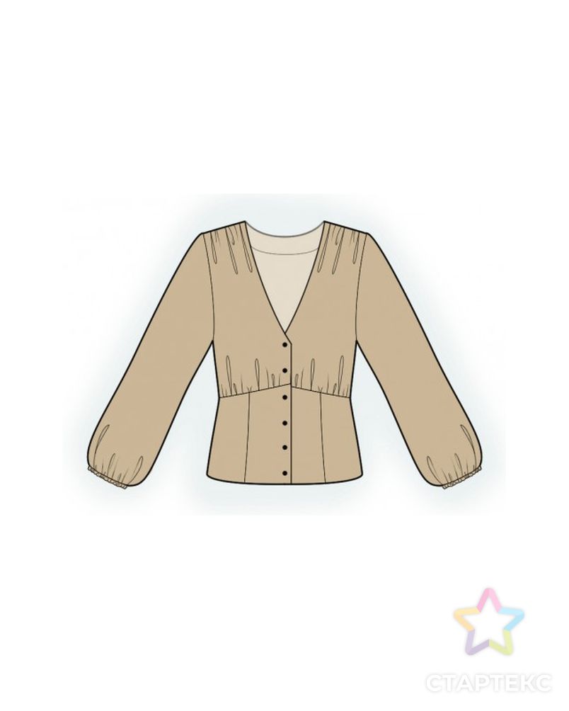 Выкройка: блузка со сборкой по грудью арт. ВКК-4453-1-ЛК0002576 1