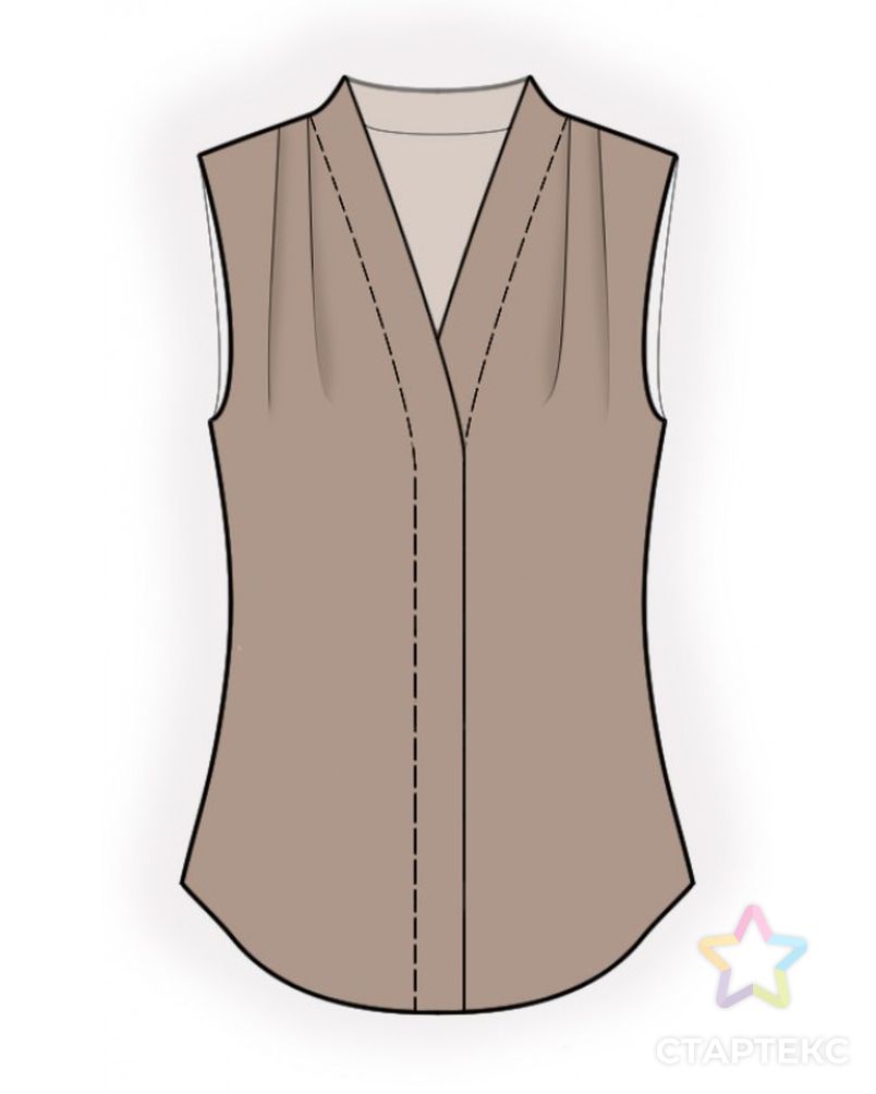 Выкройка: блузка со складками в плечо арт. ВКК-4454-5-ЛК0002577 1