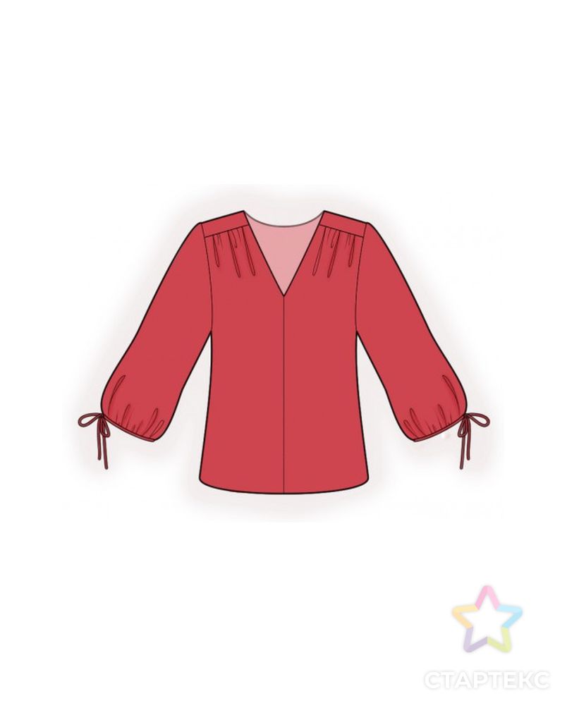 Выкройка: блузка со сборкой на плече арт. ВКК-4455-1-ЛК0002578 1