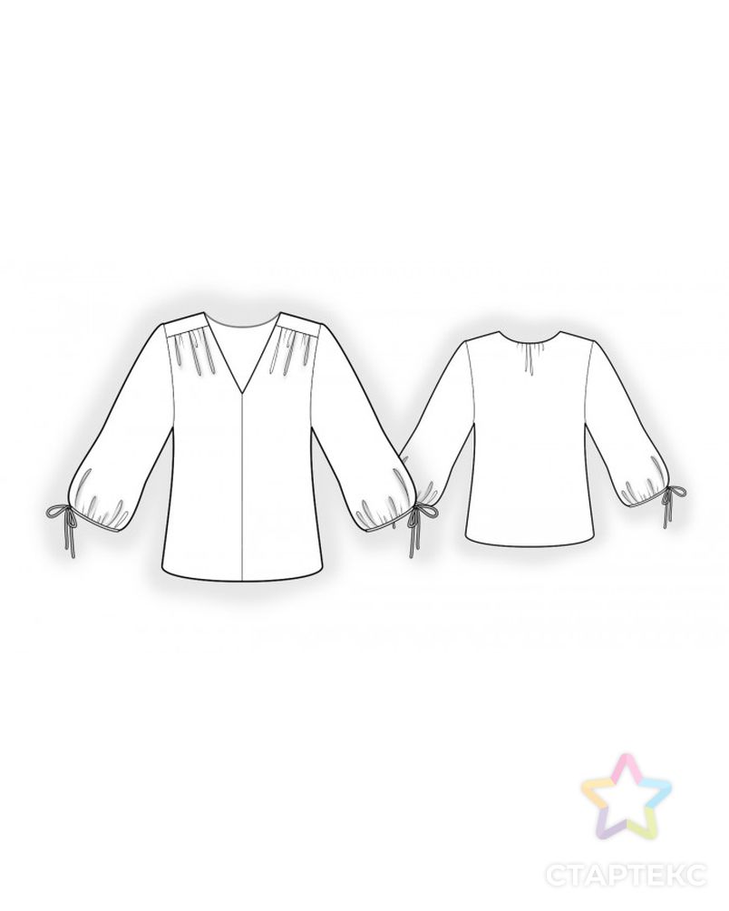 Выкройка: блузка со сборкой на плече арт. ВКК-4455-1-ЛК0002578 2