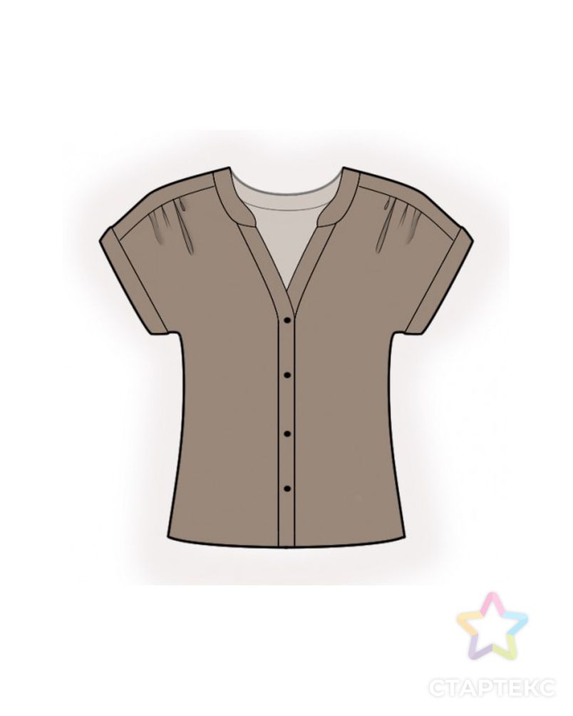 Выкройка: блузка с цельнокроенным рукавом арт. ВКК-4459-1-ЛК0002583 1