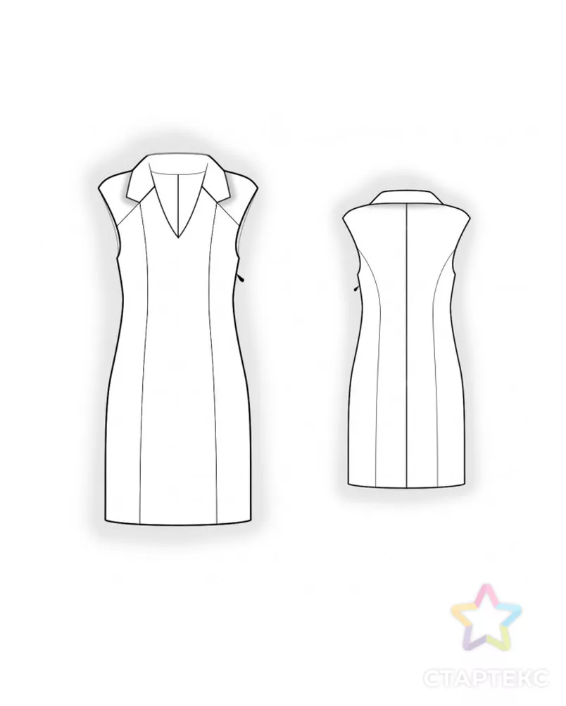 Выкройка: платье с воротником арт. ВКК-4461-3-ЛК0002585 - рис. 2