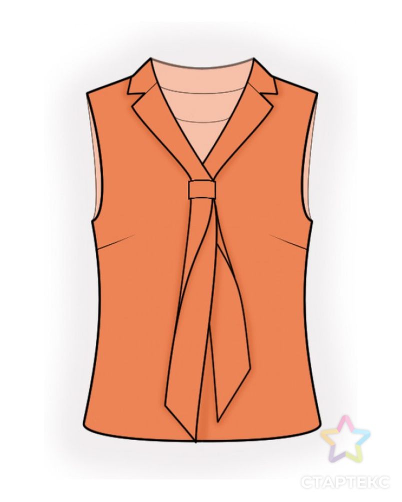 Выкройка: блузка с воротником-галстуком арт. ВКК-4464-1-ЛК0002588 1